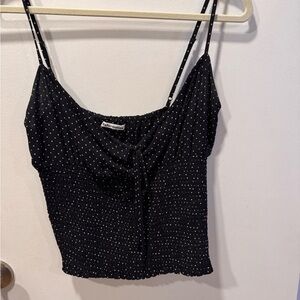 Reformation Black and White Tie Front Camisole